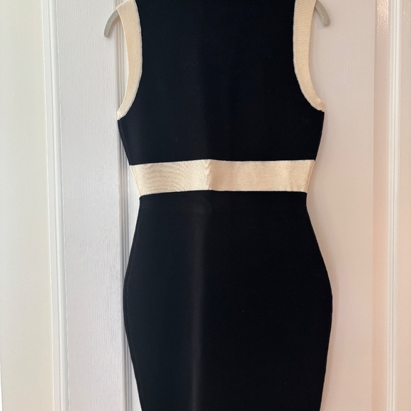 ENDLESS ROSE CONTRAST TRIM KNIT DRESS PETITE SMALL SLEEVELESS - Picture 8 of 9